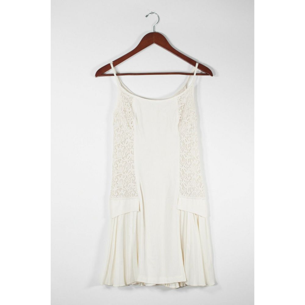 Gianni Versace XS Ivory Pleated Vintage Slip Dress